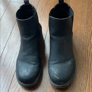 Faux leather boots